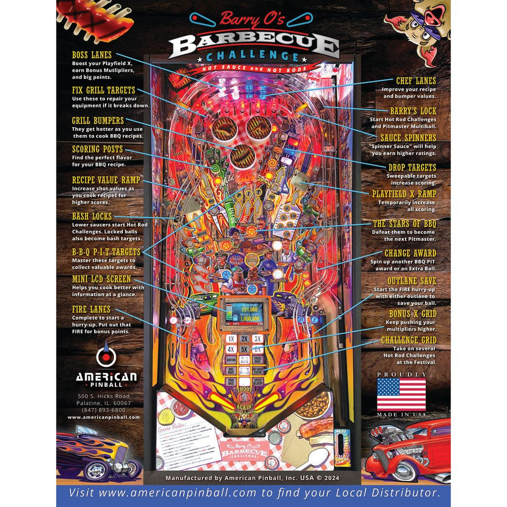 American Pinball Barry O's BBQ Challenge Classic Pinball Machine for sale ()